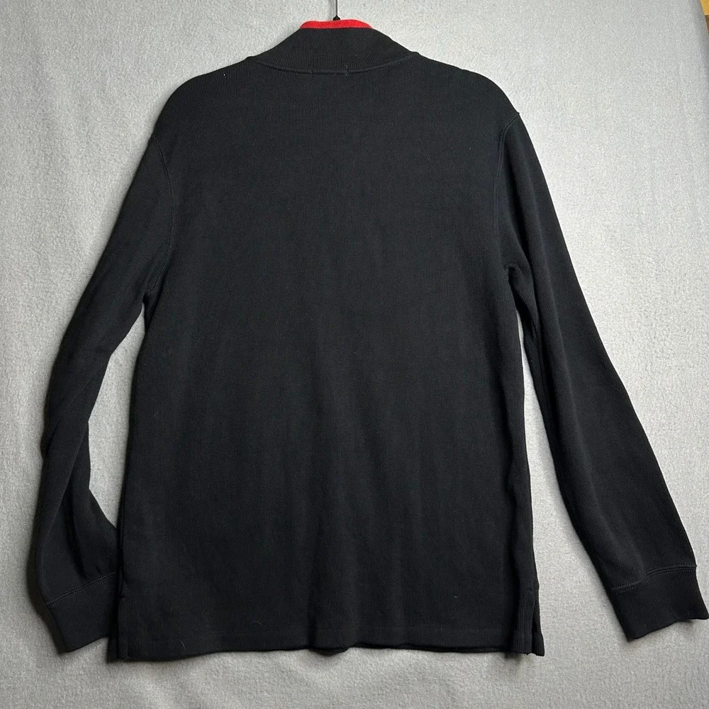 Polo Ralph Lauren Quarter Zip Men XL 18-20 Black Red Pony Mock Neck Pullover - Picture 6 of 8